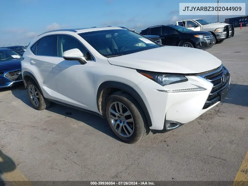 2016 Lexus Nx 200T/Base/F Sport VIN: JTJYARBZ3G2044909 Lot: 39936054