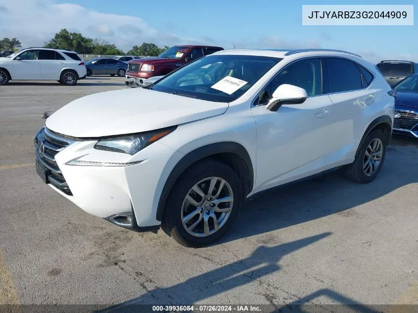 2016 Lexus Nx 200T/Base/F Sport VIN: JTJYARBZ3G2044909 Lot: 39936054