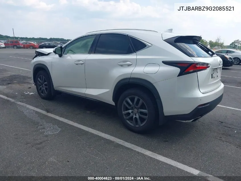 2016 Lexus Nx 200T VIN: JTJBARBZ9G2085521 Lot: 40004623