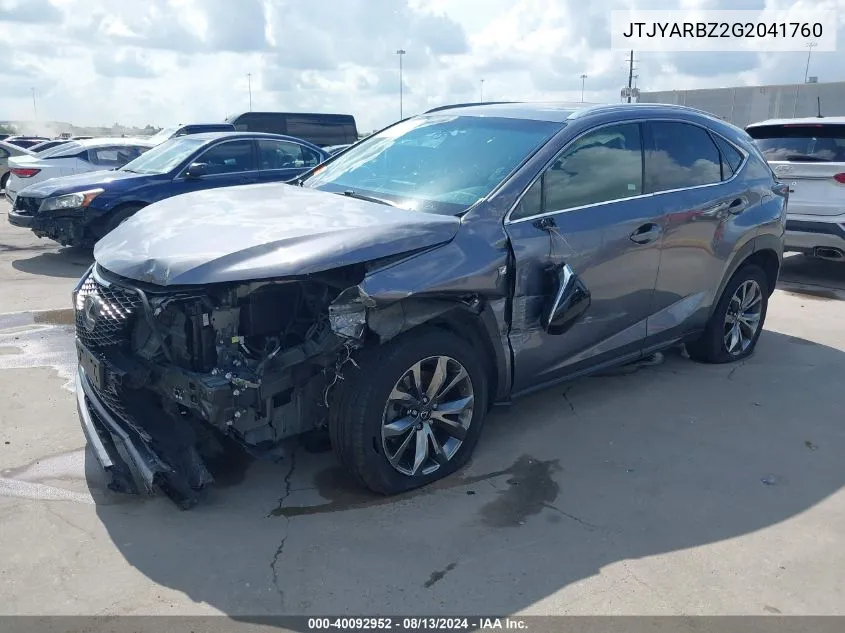 JTJYARBZ2G2041760 2016 Lexus Nx 200T F Sport