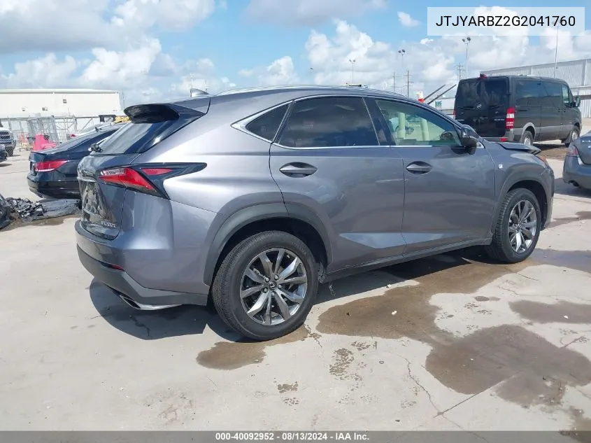 JTJYARBZ2G2041760 2016 Lexus Nx 200T F Sport