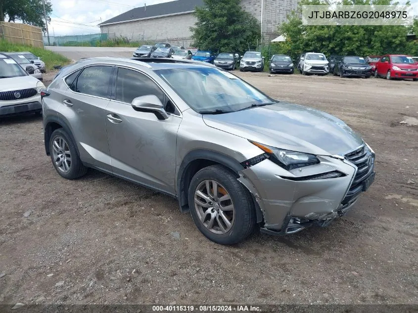 2016 Lexus Nx 200T VIN: JTJBARBZ6G2048975 Lot: 40115319