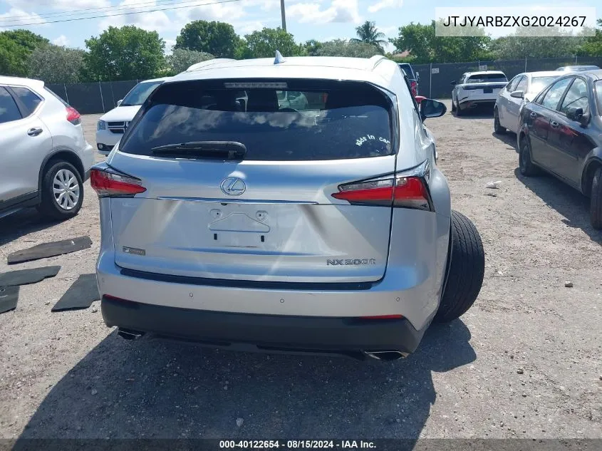 2016 Lexus Nx 200T F Sport VIN: JTJYARBZXG2024267 Lot: 40122654