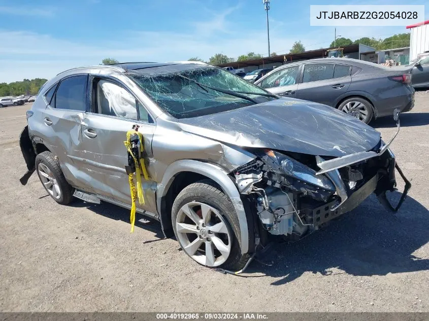 2016 Lexus Nx 200T VIN: JTJBARBZ2G2054028 Lot: 40192965