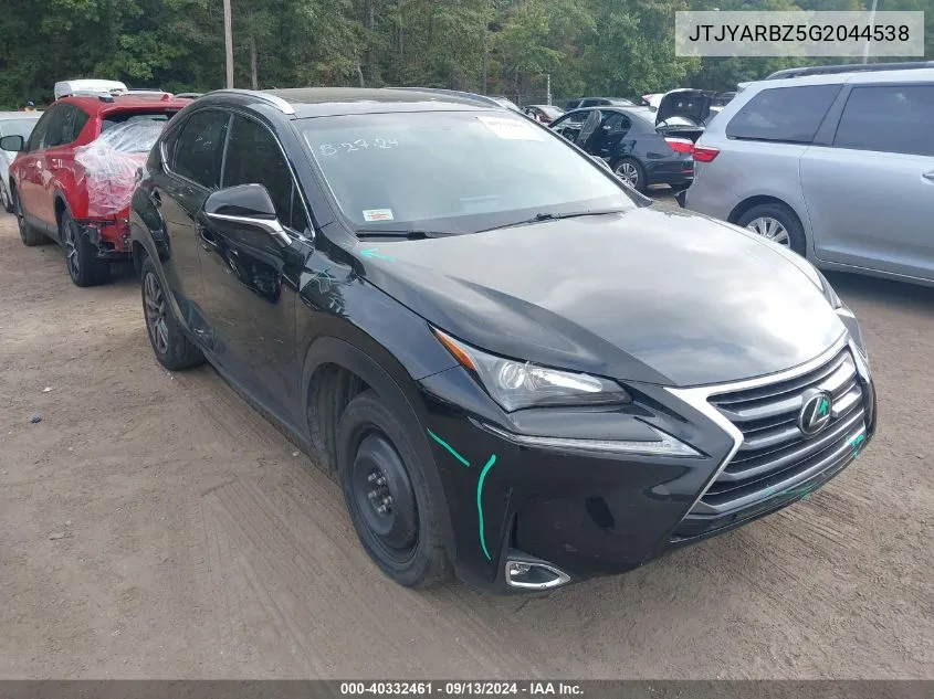 2016 Lexus Nx 200T 200T/Base/F Sport VIN: JTJYARBZ5G2044538 Lot: 40332461