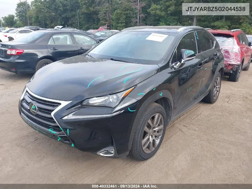 2016 Lexus Nx 200T 200T/Base/F Sport VIN: JTJYARBZ5G2044538 Lot: 40332461