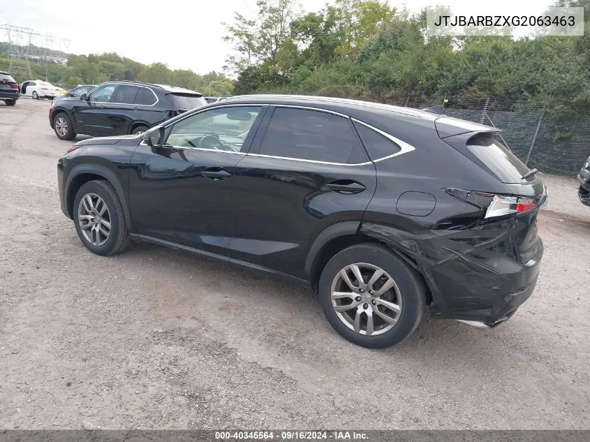 2016 Lexus Nx 200T 200T/Base/F Sport VIN: JTJBARBZXG2063463 Lot: 40345564