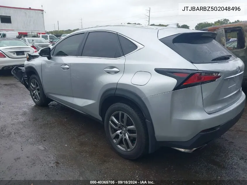 2016 Lexus Nx 200T/Base/F Sport VIN: JTJBARBZ5G2048496 Lot: 40365705