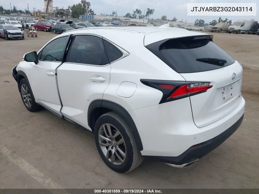 JTJYARBZ3G2043114 2016 Lexus Nx 200T