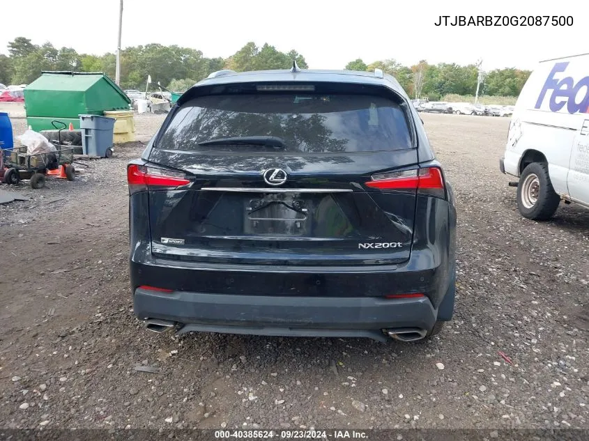 JTJBARBZ0G2087500 2016 Lexus Nx 200T F Sport