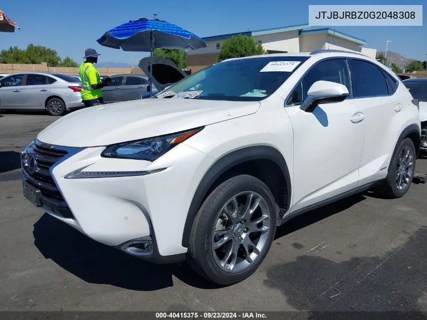 2016 Lexus Nx 300H VIN: JTJBJRBZ0G2048308 Lot: 40415375