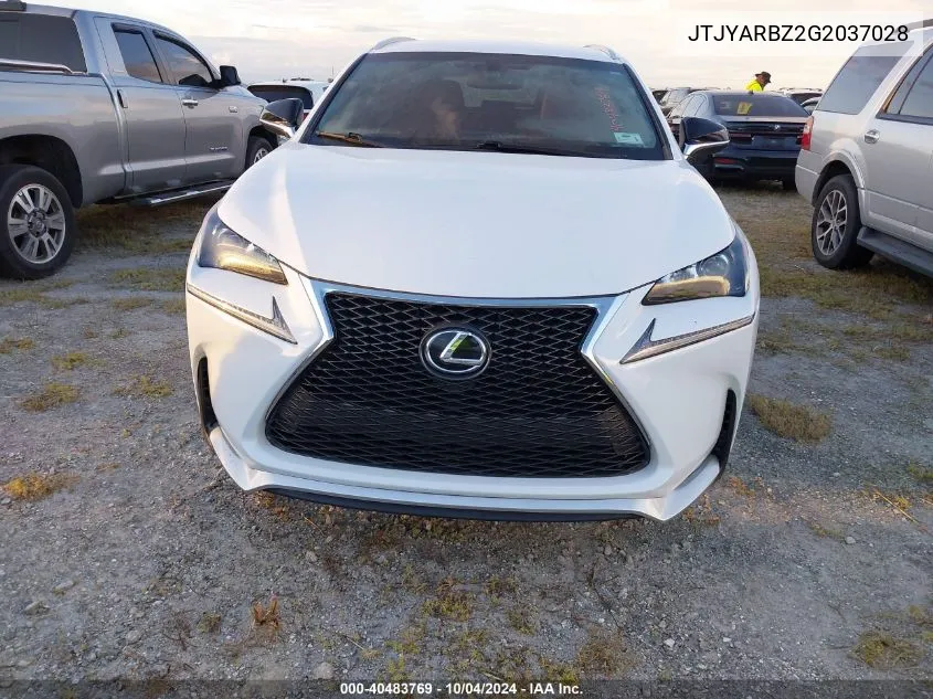 2016 Lexus Nx 200T F Sport VIN: JTJYARBZ2G2037028 Lot: 40483769