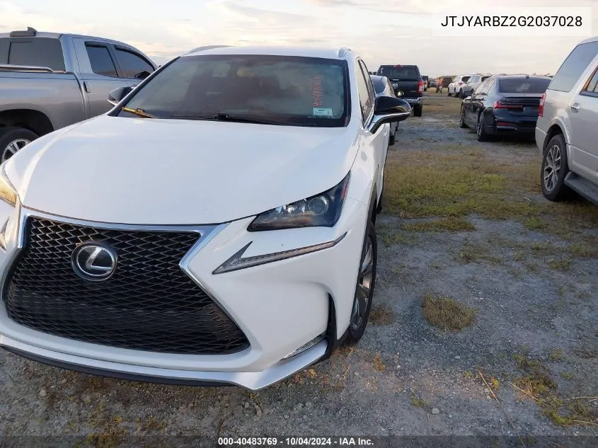 2016 Lexus Nx 200T F Sport VIN: JTJYARBZ2G2037028 Lot: 40483769