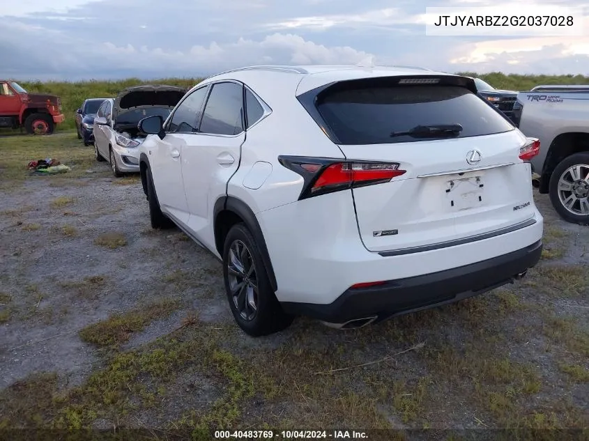 JTJYARBZ2G2037028 2016 Lexus Nx 200T F Sport