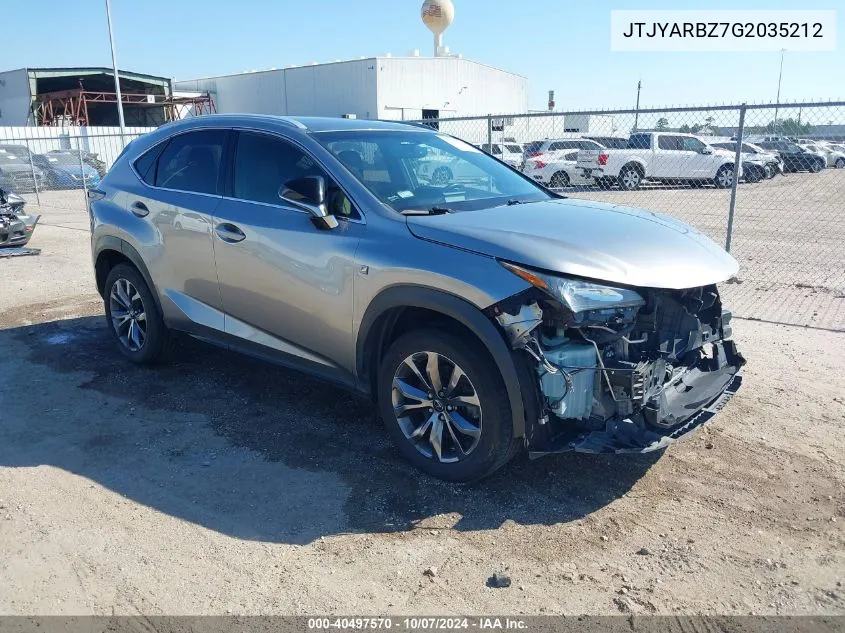 2016 Lexus Nx 200T F Sport VIN: JTJYARBZ7G2035212 Lot: 40497570