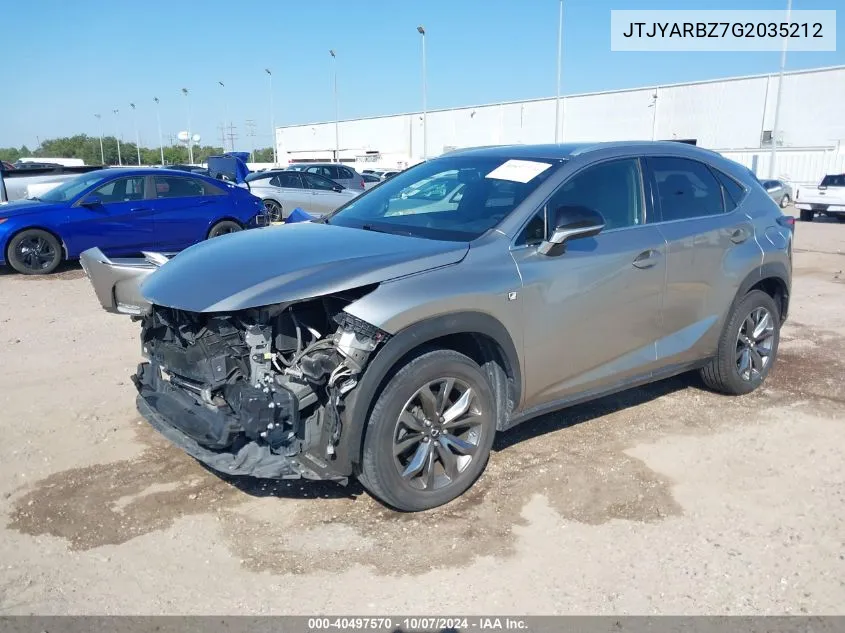 2016 Lexus Nx 200T F Sport VIN: JTJYARBZ7G2035212 Lot: 40497570