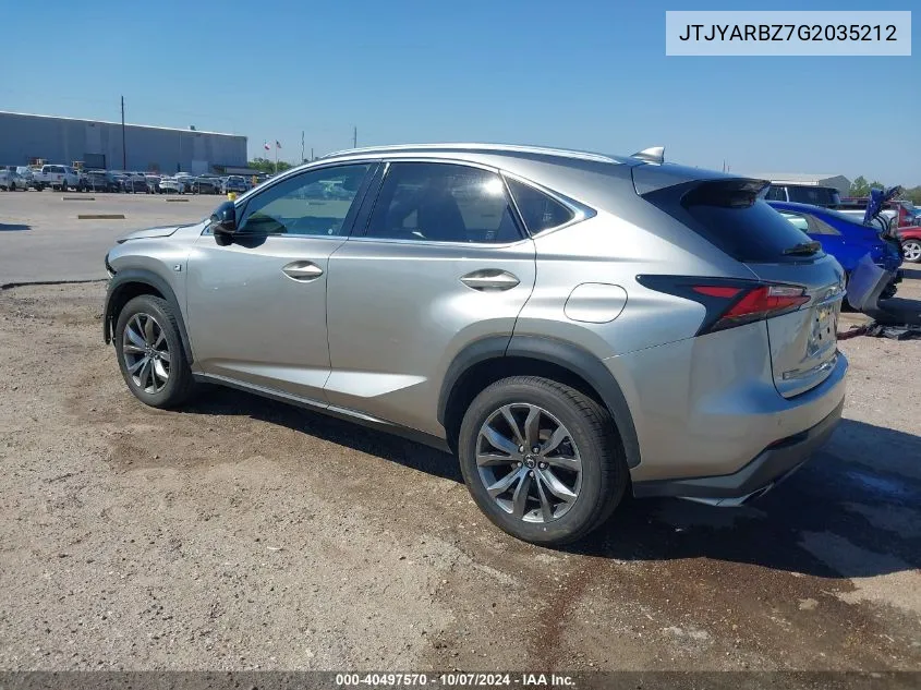 2016 Lexus Nx 200T F Sport VIN: JTJYARBZ7G2035212 Lot: 40497570