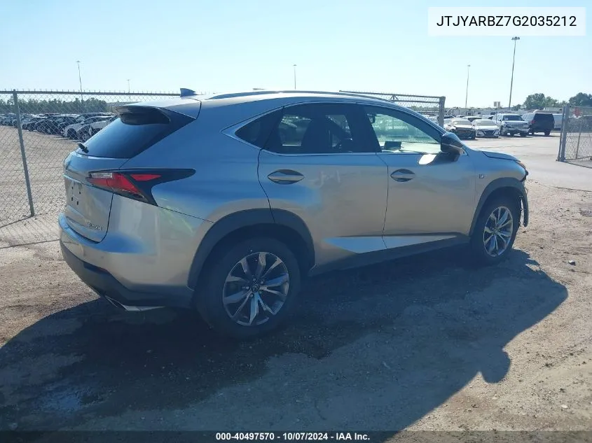 2016 Lexus Nx 200T F Sport VIN: JTJYARBZ7G2035212 Lot: 40497570