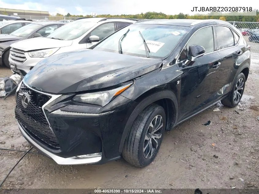 2016 Lexus Nx 200T F Sport VIN: JTJBARBZ2G2087918 Lot: 40535398