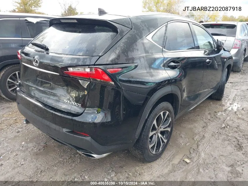 2016 Lexus Nx 200T F Sport VIN: JTJBARBZ2G2087918 Lot: 40535398