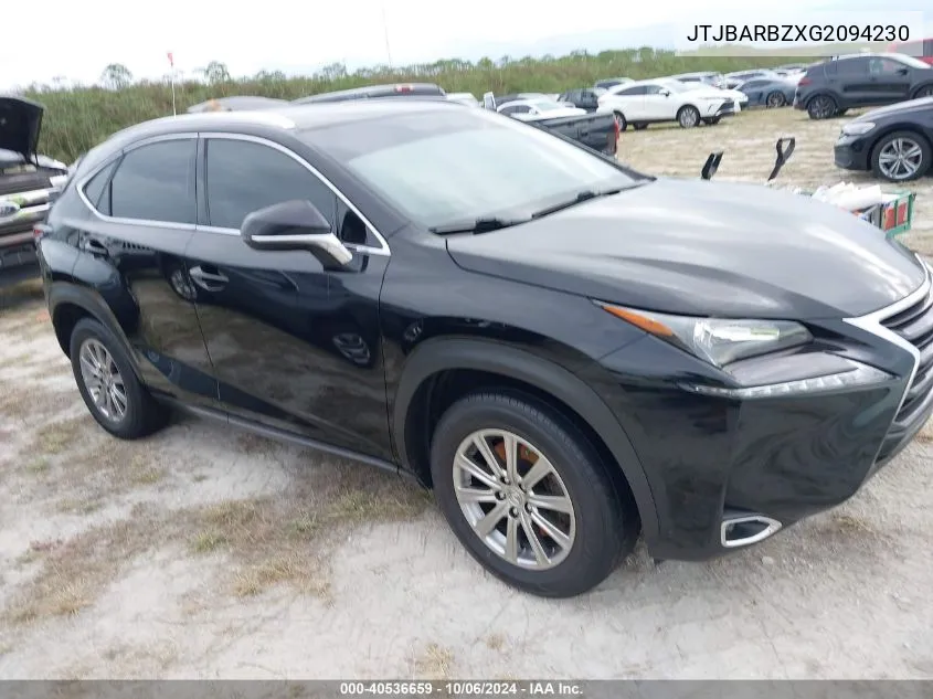 2016 Lexus Nx 200T/Base/F Sport VIN: JTJBARBZXG2094230 Lot: 40536659