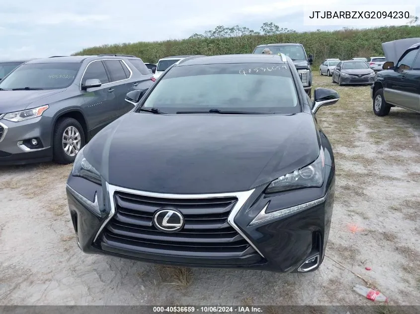 2016 Lexus Nx 200T/Base/F Sport VIN: JTJBARBZXG2094230 Lot: 40536659