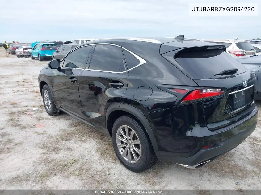 2016 Lexus Nx 200T/Base/F Sport VIN: JTJBARBZXG2094230 Lot: 40536659