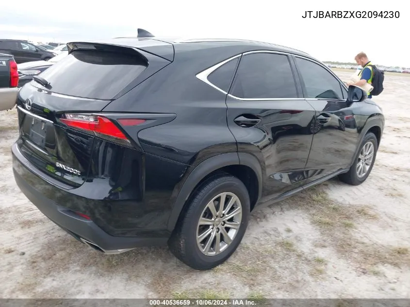 2016 Lexus Nx 200T/Base/F Sport VIN: JTJBARBZXG2094230 Lot: 40536659