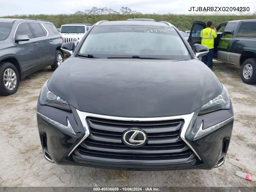 2016 Lexus Nx 200T/Base/F Sport VIN: JTJBARBZXG2094230 Lot: 40536659