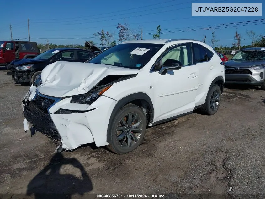 2016 Lexus Nx 200T/Base/F Sport VIN: JTJYARBZ5G2047228 Lot: 40556701