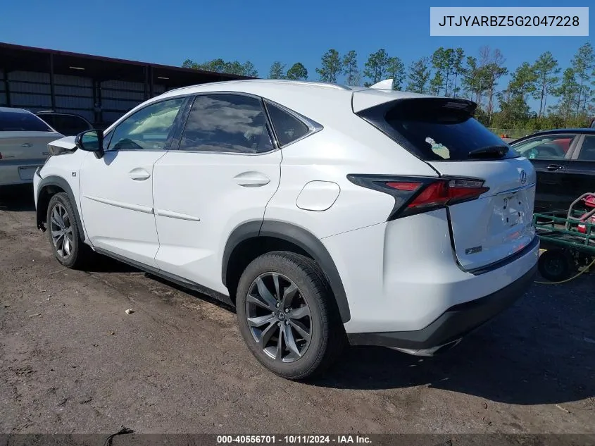 2016 Lexus Nx 200T/Base/F Sport VIN: JTJYARBZ5G2047228 Lot: 40556701