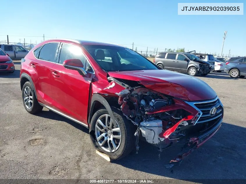 2016 Lexus Nx 200T VIN: JTJYARBZ9G2039035 Lot: 40572177