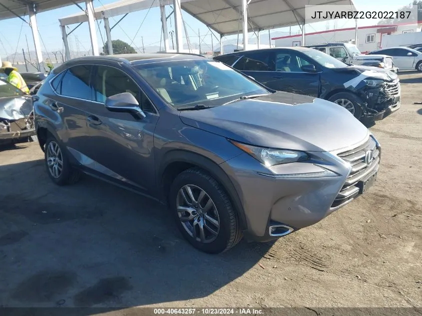 JTJYARBZ2G2022187 2016 Lexus Nx 200T