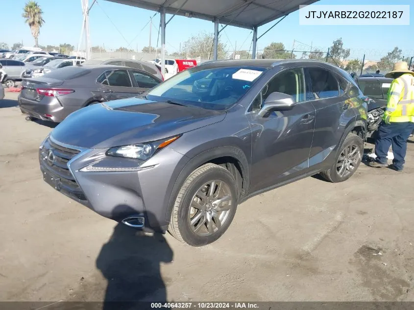 JTJYARBZ2G2022187 2016 Lexus Nx 200T