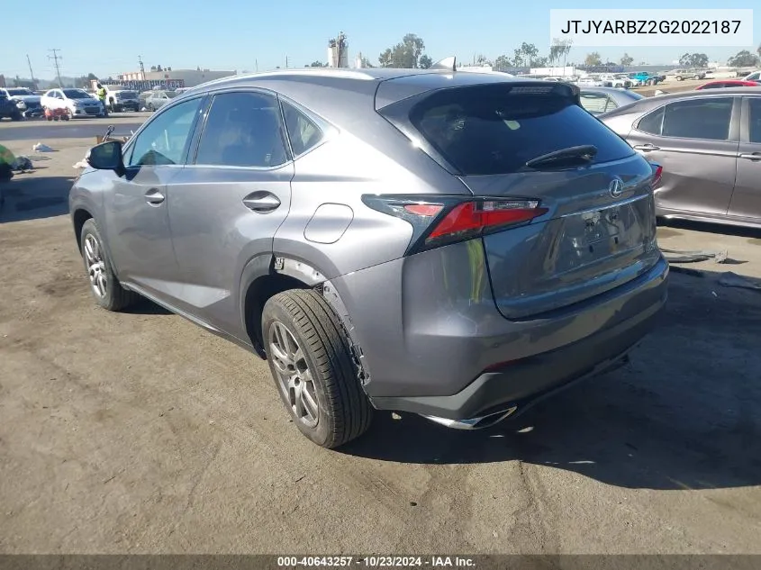 JTJYARBZ2G2022187 2016 Lexus Nx 200T