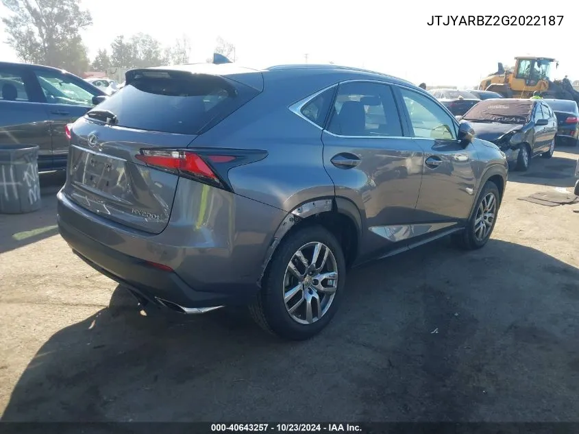 JTJYARBZ2G2022187 2016 Lexus Nx 200T