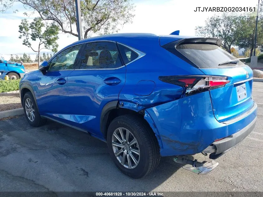 2016 Lexus Nx 200T VIN: JTJYARBZ0G2034161 Lot: 40681928