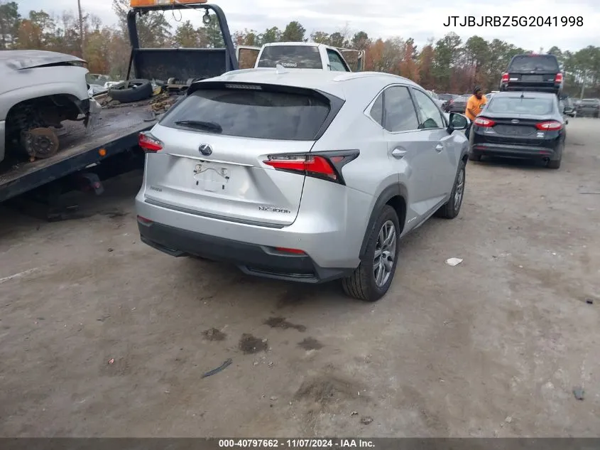 2016 Lexus Nx 300H VIN: JTJBJRBZ5G2041998 Lot: 40797662