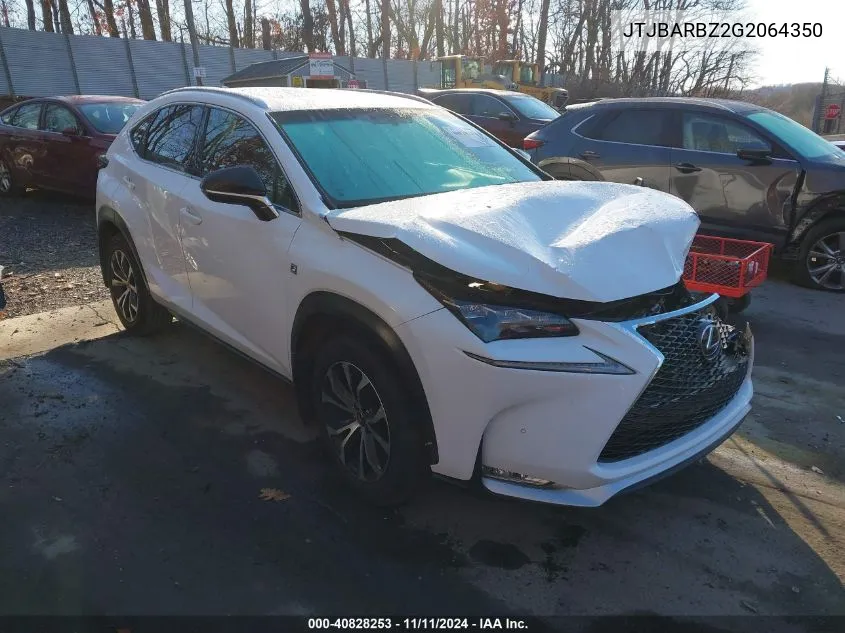 2016 Lexus Nx 200T F Sport VIN: JTJBARBZ2G2064350 Lot: 40828253