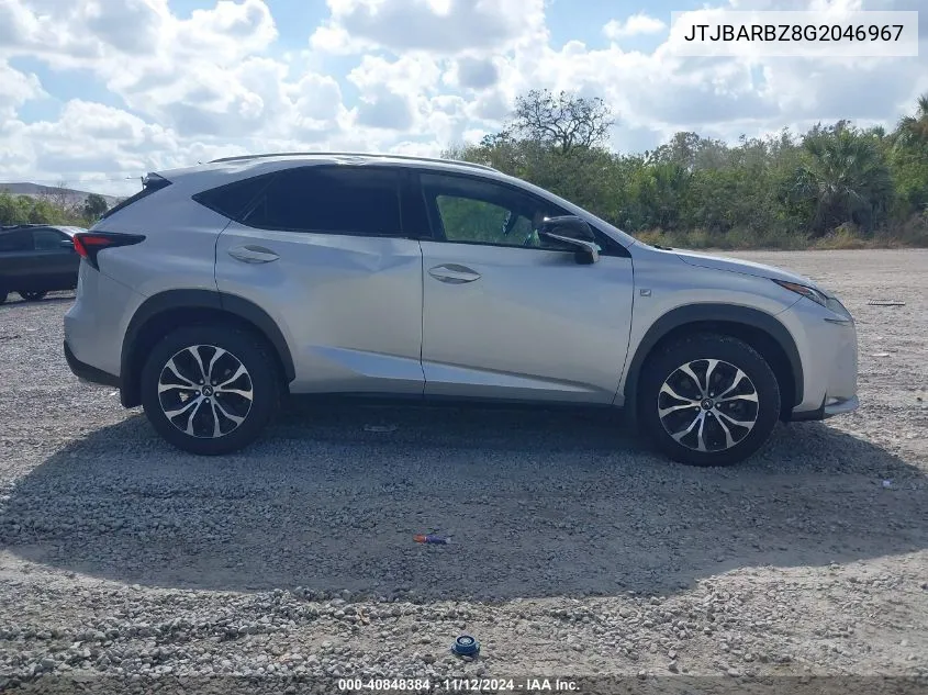 2016 Lexus Nx 200T F Sport VIN: JTJBARBZ8G2046967 Lot: 40848384