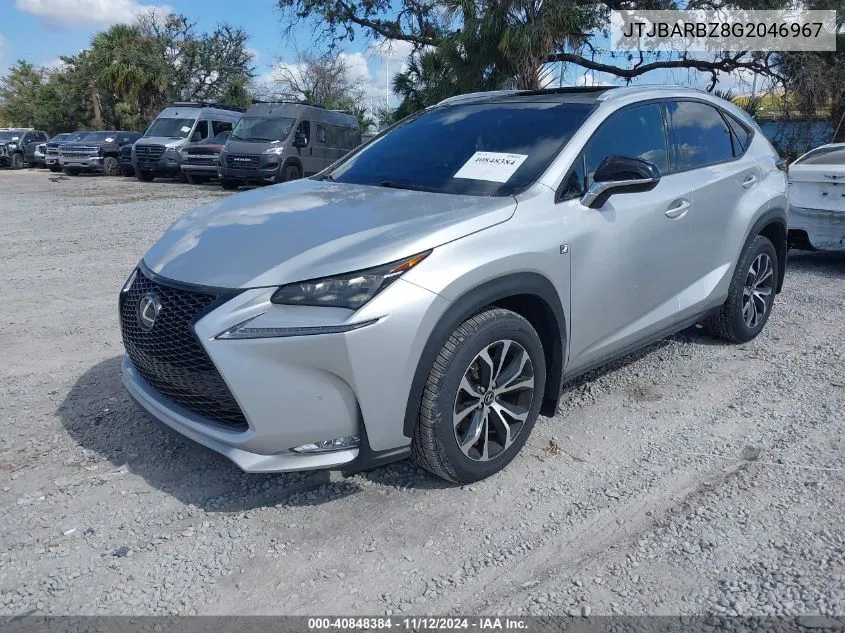 2016 Lexus Nx 200T F Sport VIN: JTJBARBZ8G2046967 Lot: 40848384