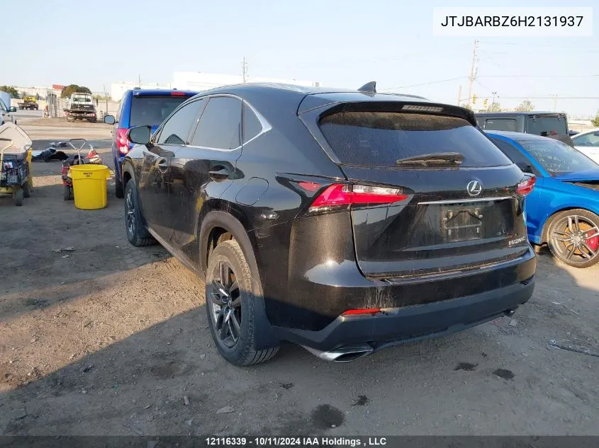 2017 Lexus Nx 200T Base (A6) VIN: JTJBARBZ6H2131937 Lot: 12116339