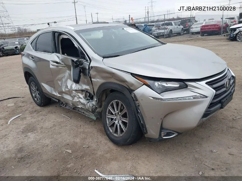 2017 Lexus Nx 200T VIN: JTJBARBZ1H2100028 Lot: 38777640