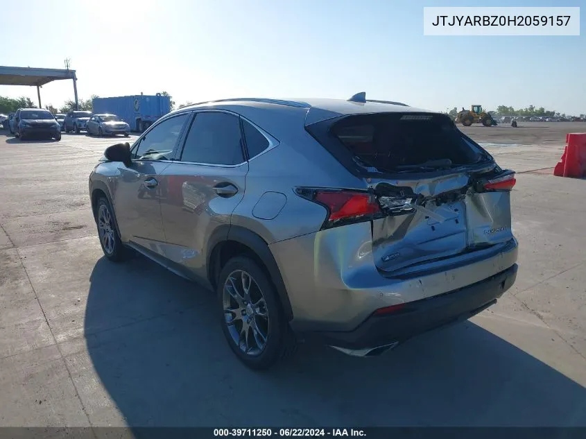 2017 Lexus Nx 200T F Sport VIN: JTJYARBZ0H2059157 Lot: 39711250