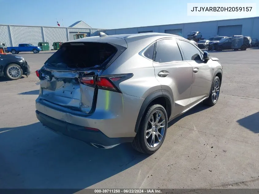 2017 Lexus Nx 200T F Sport VIN: JTJYARBZ0H2059157 Lot: 39711250