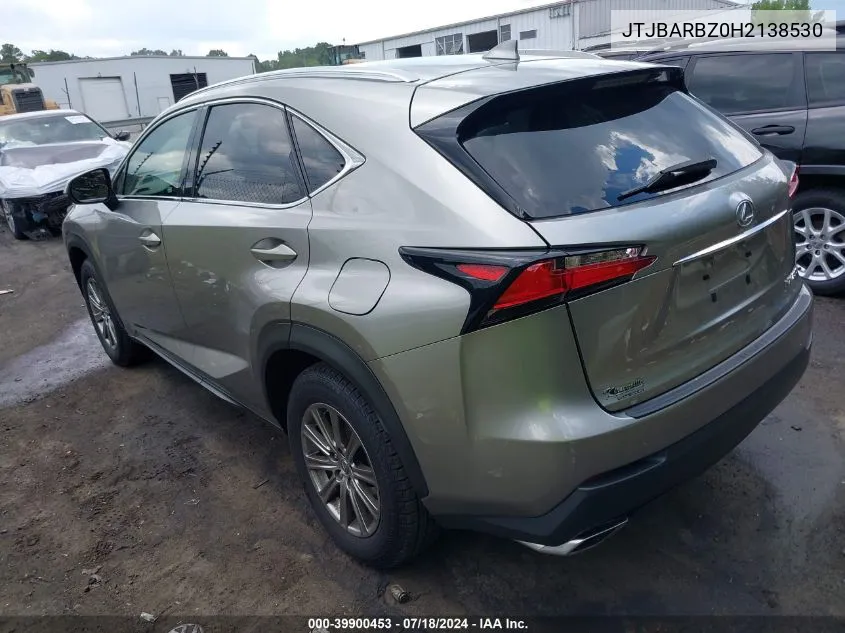 2017 Lexus Nx 200T VIN: JTJBARBZ0H2138530 Lot: 39900453