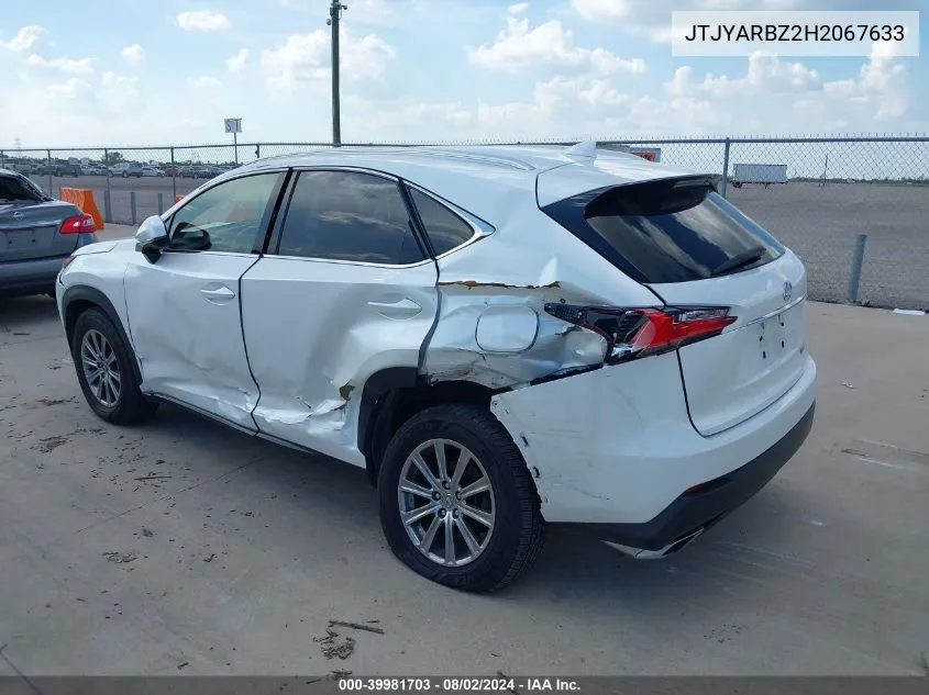 2017 Lexus Nx 200T VIN: JTJYARBZ2H2067633 Lot: 39981703