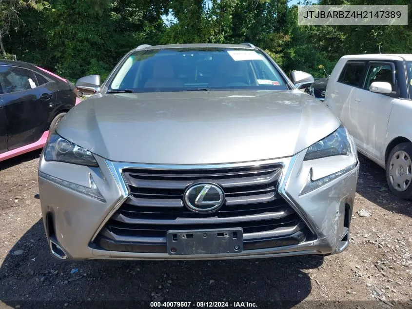 2017 Lexus Nx 200T VIN: JTJBARBZ4H2147389 Lot: 40079507