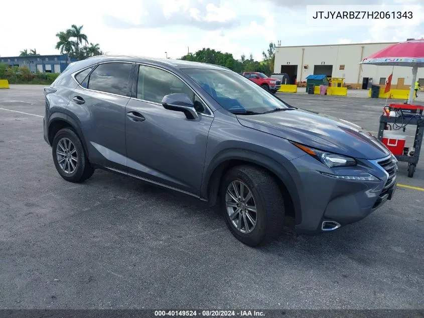 2017 Lexus Nx 200T/Base/F Sport VIN: JTJYARBZ7H2061343 Lot: 40149524