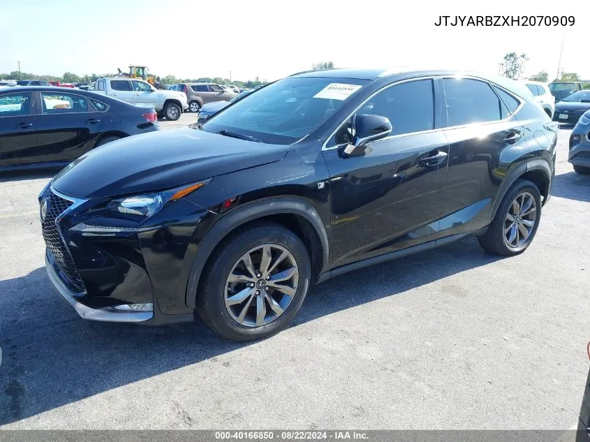 2017 Lexus Nx 200T F Sport VIN: JTJYARBZXH2070909 Lot: 40166850